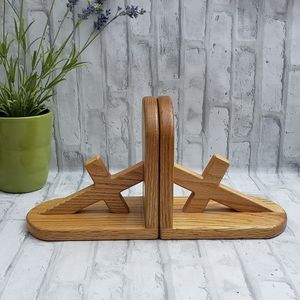 Beautiful Carved Solid Wood Christian Bookends, 7"